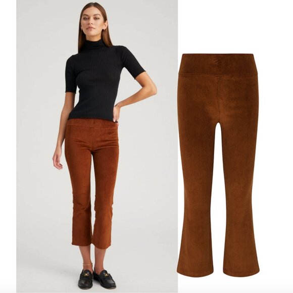 SPRWMN Crop corduroy kick Flare Pants sz M NWT Cognac - Picture 1 of 7